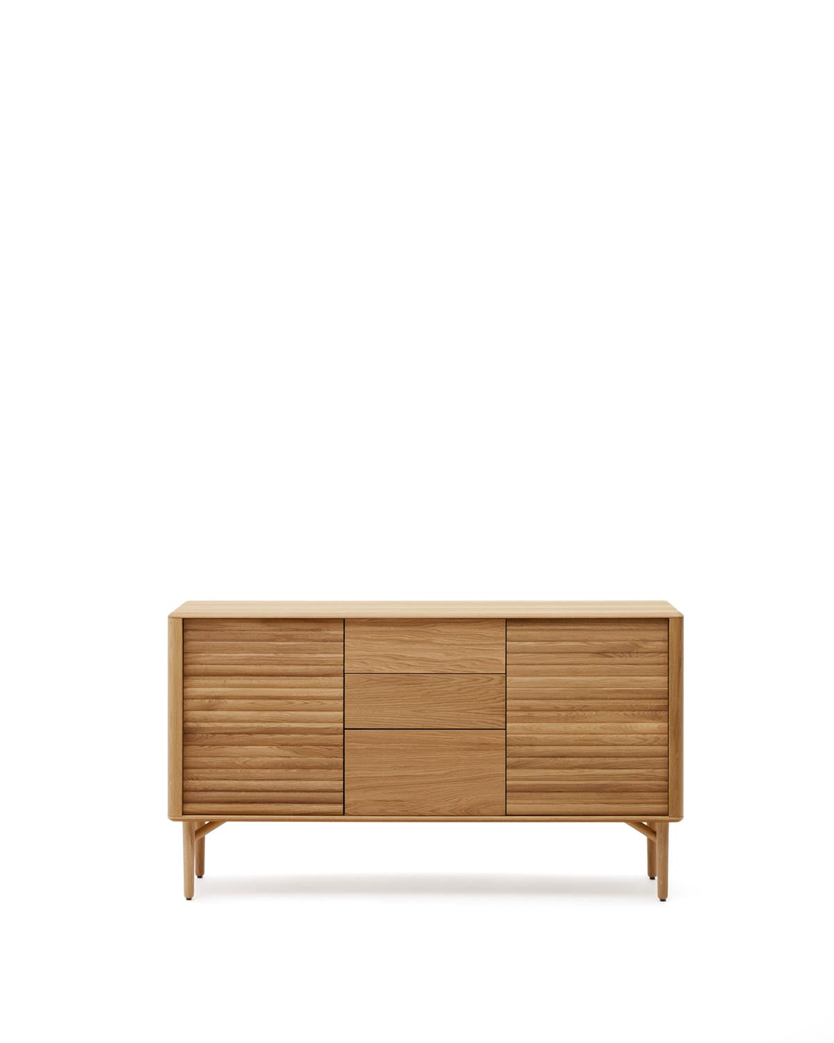 Lenon Sideboard 2 Türen 3 Schubladen Eichenholz und -furnier 155 x 86 cm FSC MIX Credit in Natur präsentiert im Onlineshop von KAQTU Design AG. Sideboard ist von Kave Home