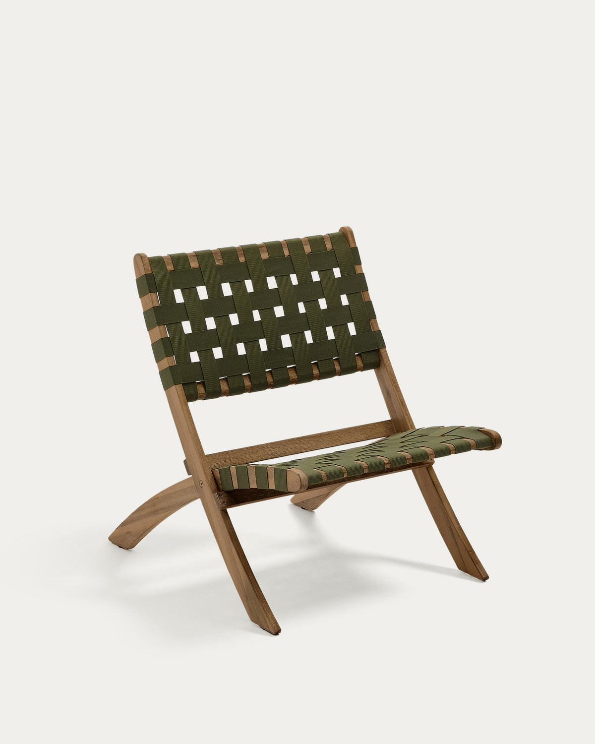 Chabeli Klappsessel massives Akazienholz und grünes Seil FSC 100 % in Grün präsentiert im Onlineshop von KAQTU Design AG. Outdoor-Sessel ist von Kave Home