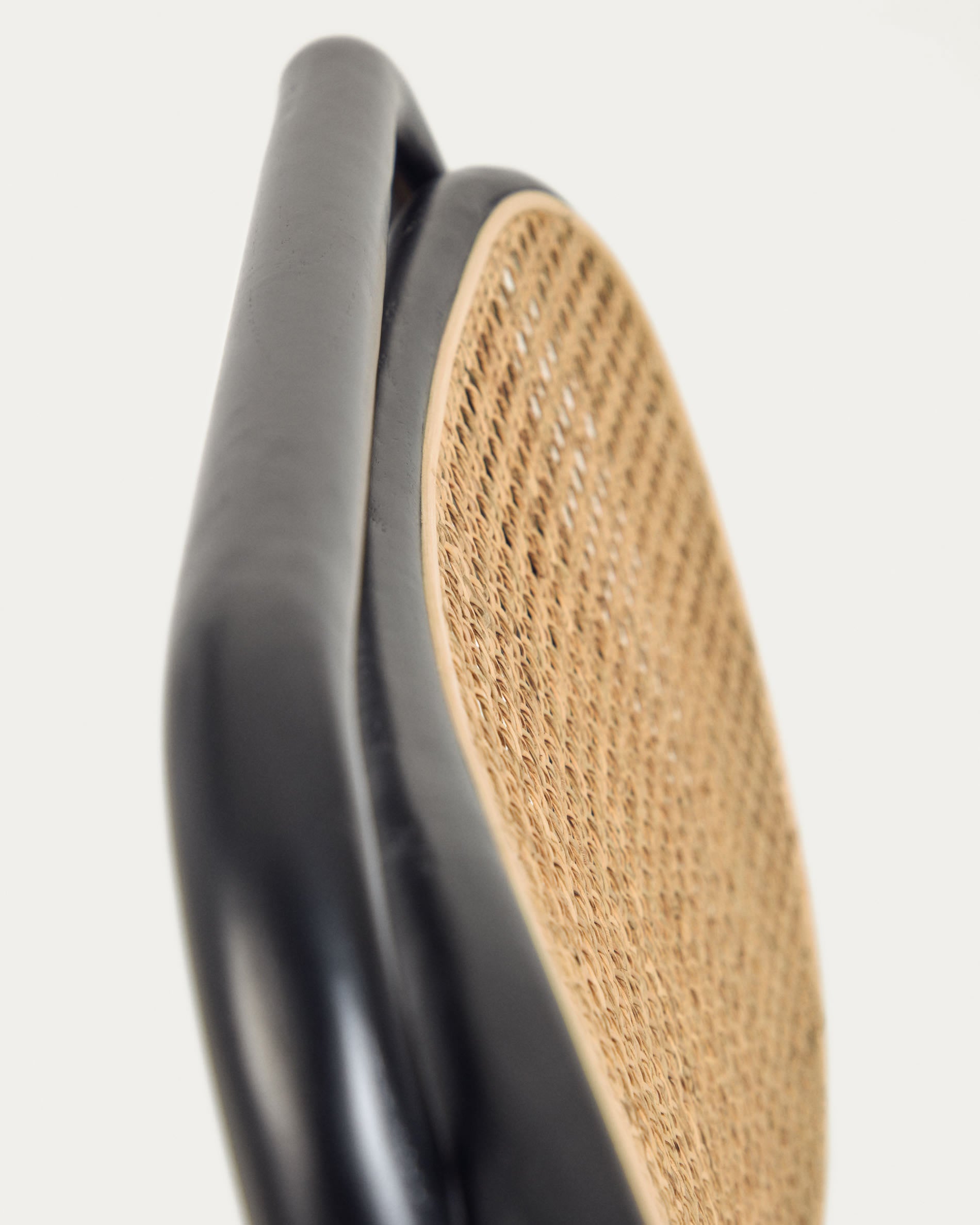 Doriane armchair solid elm black lacquer finish upholstered seat
