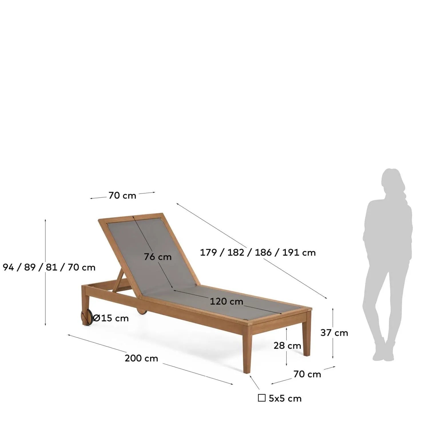 Caterin Sonnenliege: Eukalyptus, grün, verstellbar, nachhaltig, Kave Home.