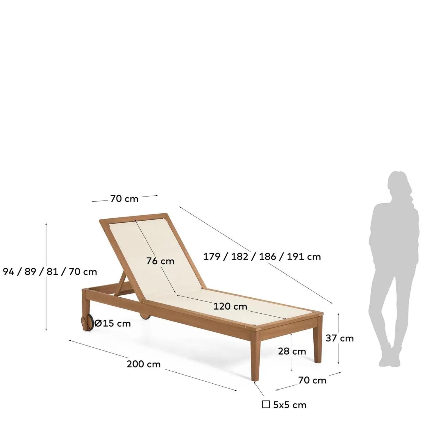 Caterin Sonnenliege: Stilvoller Komfort aus FSC-zertifiziertem Holz.