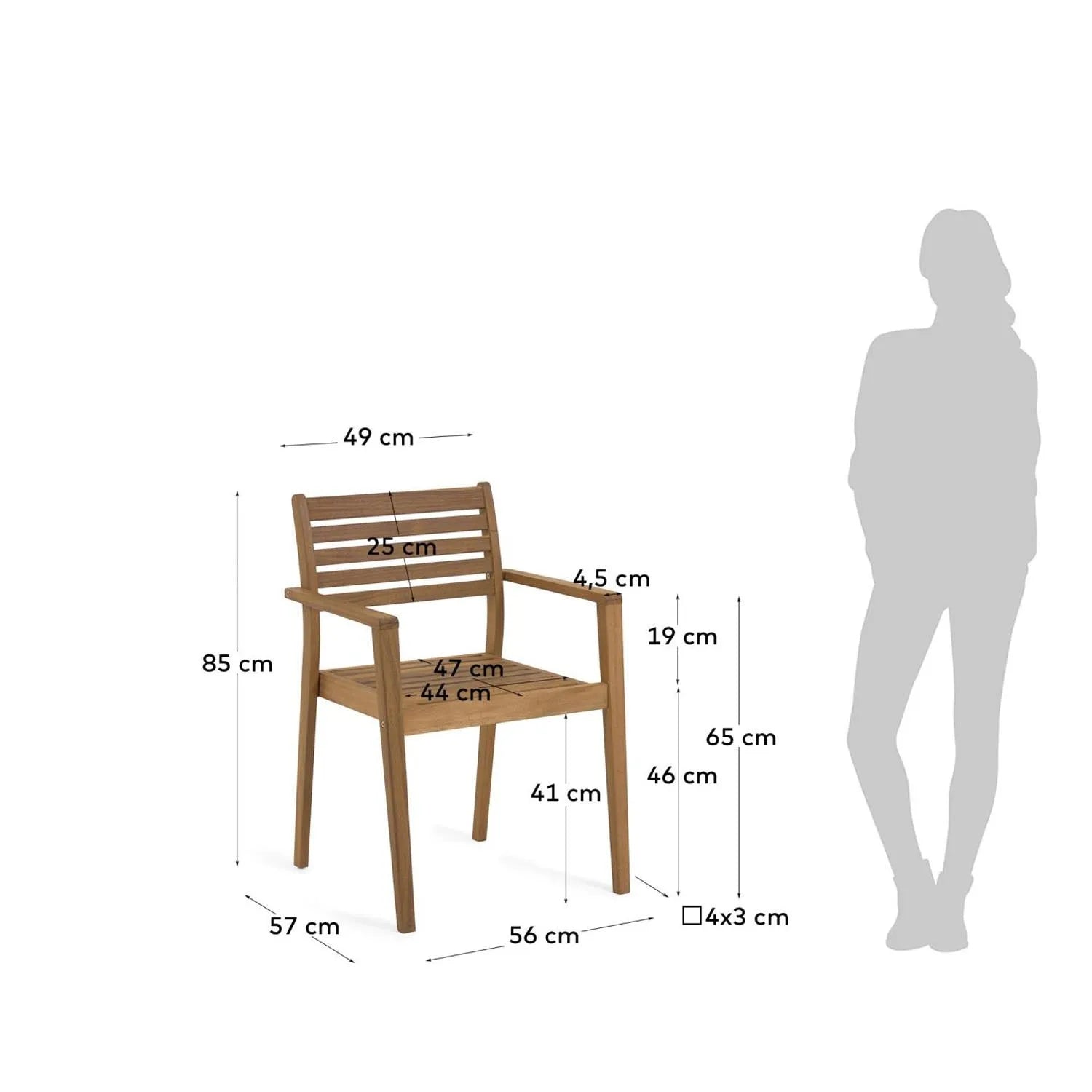 Hanzel Gartenstuhl: Stapelbar, FSC Akazienholz, Kave Home Design.