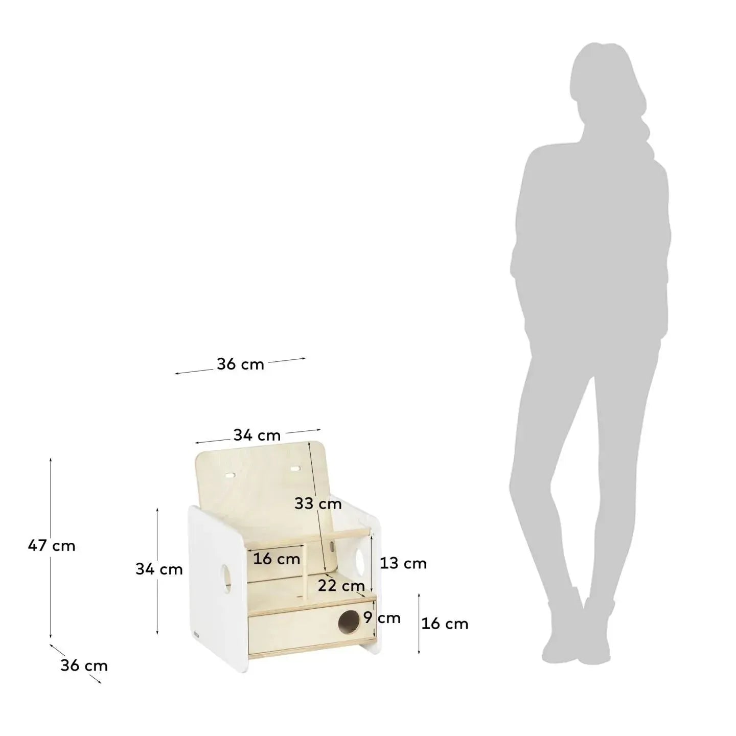 Der Nuun Kinderstuhl aus Birkenfurnier von Kave Home ist ergonomisch, höhenverstellbar und wächst mit Ihrem Kind mit.