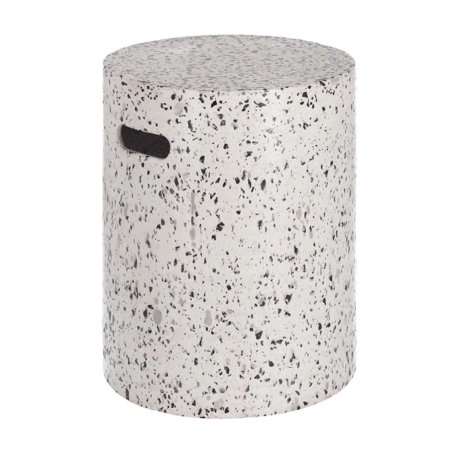 Jenell Fußablage aus Terrazzo weiß Ø 35 cm in Weiß präsentiert im Onlineshop von KAQTU Design AG. Hocker Outdoor ist von Kave Home