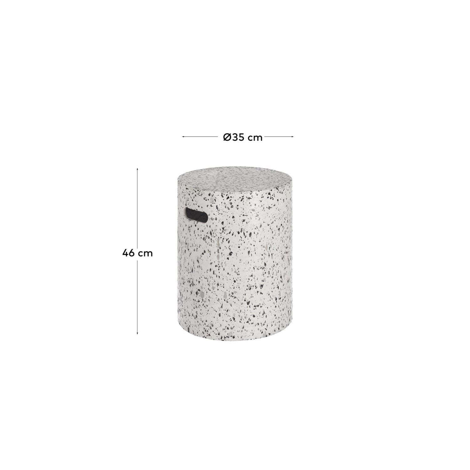 Stilvolle Jenell Fussablage aus robustem Terrazzo in Weiss, Ø 35 cm – ideal für deinen Outdoor-Bereich und vielseitig einsetzbar.
