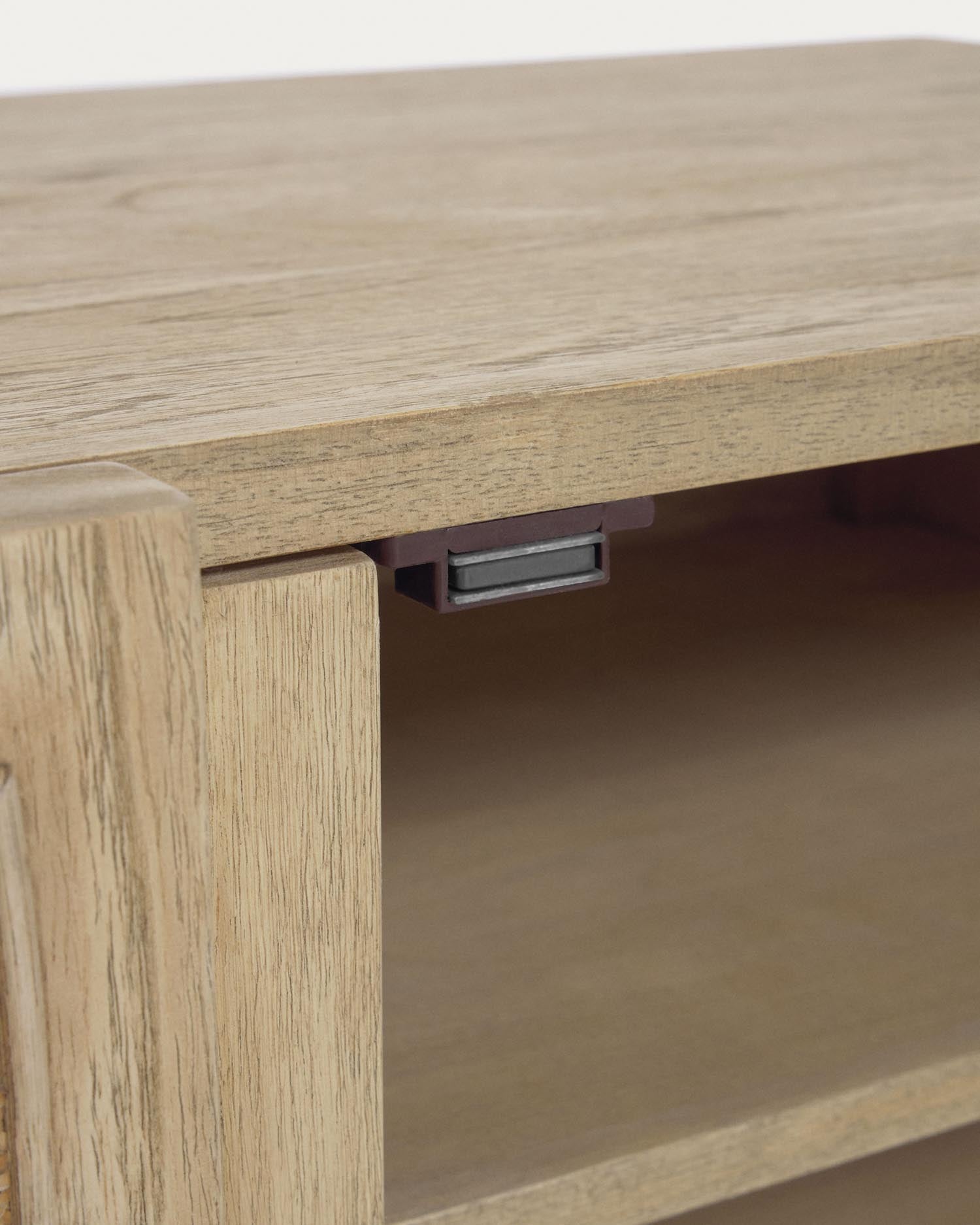 Stilvoller Rexit TV-Schrank aus massivem Mindiholz und Rattan, 3 Türen, 180 x 50 cm – perfekter Stauraum und modernes Design für Ihr Wohnzimmer.