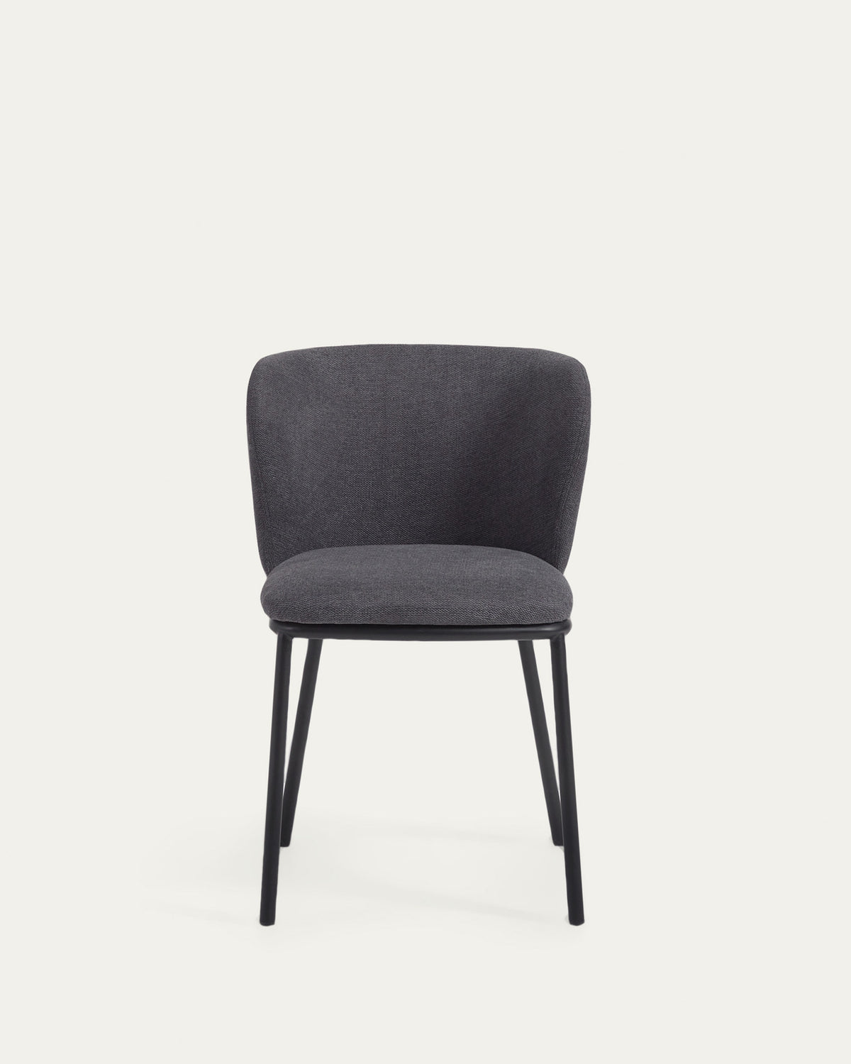 Ciselia Stuhl dunkelgrauer Chenille und Stahlbeinen mit schwarzem Finish, FSC Mix Credit in Grau präsentiert im Onlineshop von KAQTU Design AG. Stuhl ist von Kave Home