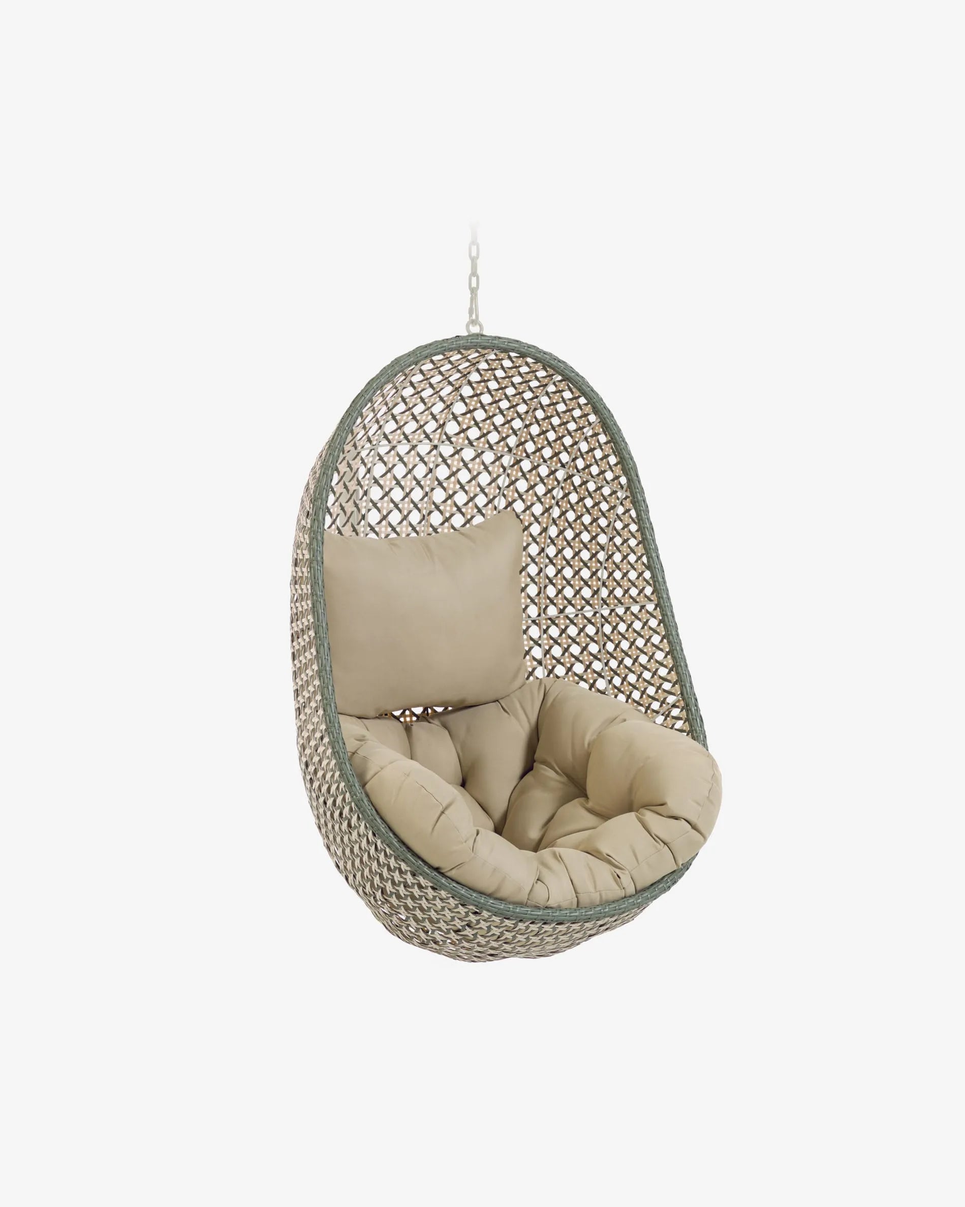 Der Cira Hängesessel von Kave Home bietet farbenfrohes Design und Komfort, ideal für entspannte Momente in Ihrem Zuhause.