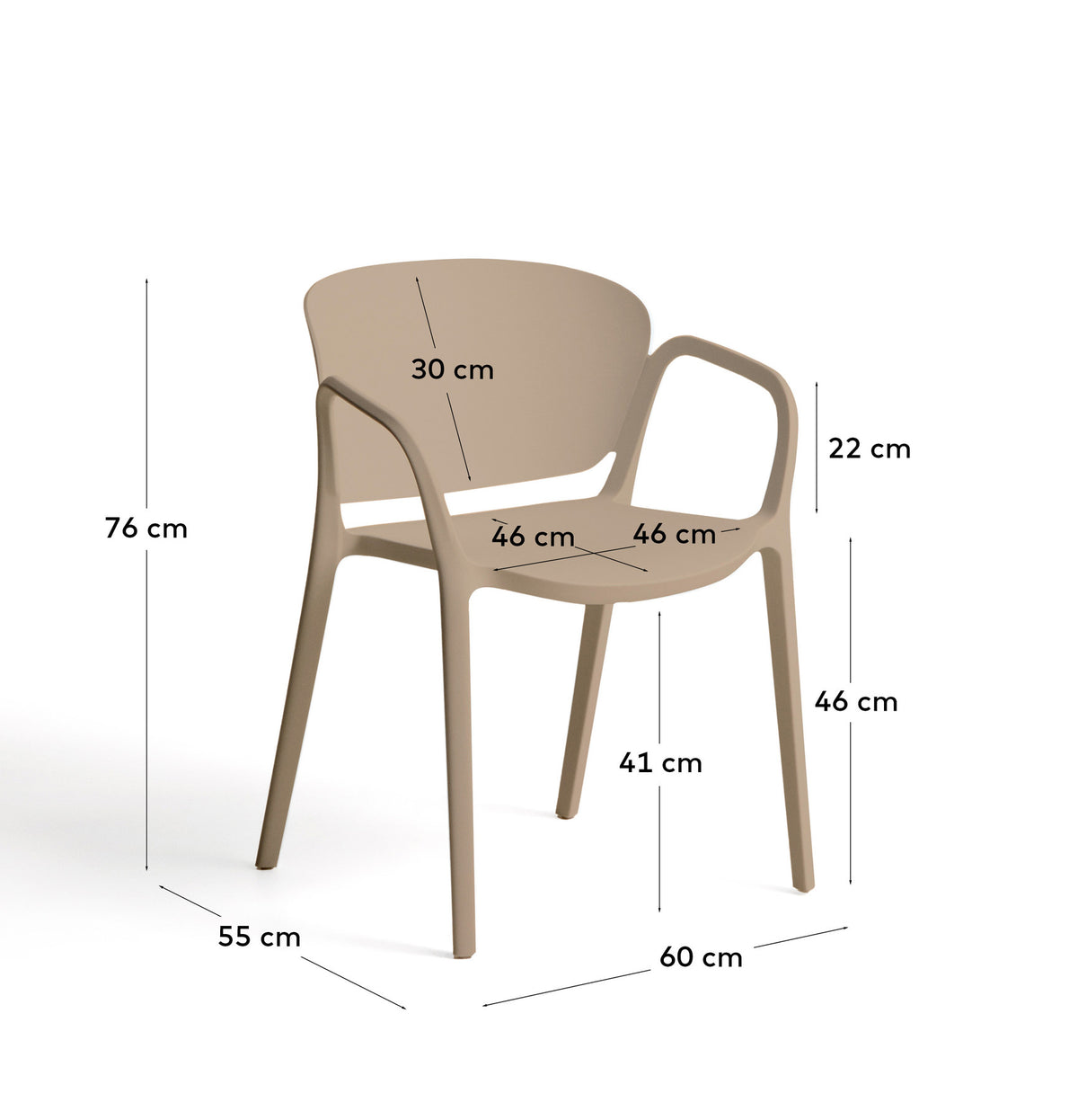 Stapelbarer Outdoor-Stuhl Ania in Beige in Beige, Ecru präsentiert im Onlineshop von KAQTU Design AG. Gartenstuhl ist von Kave Home
