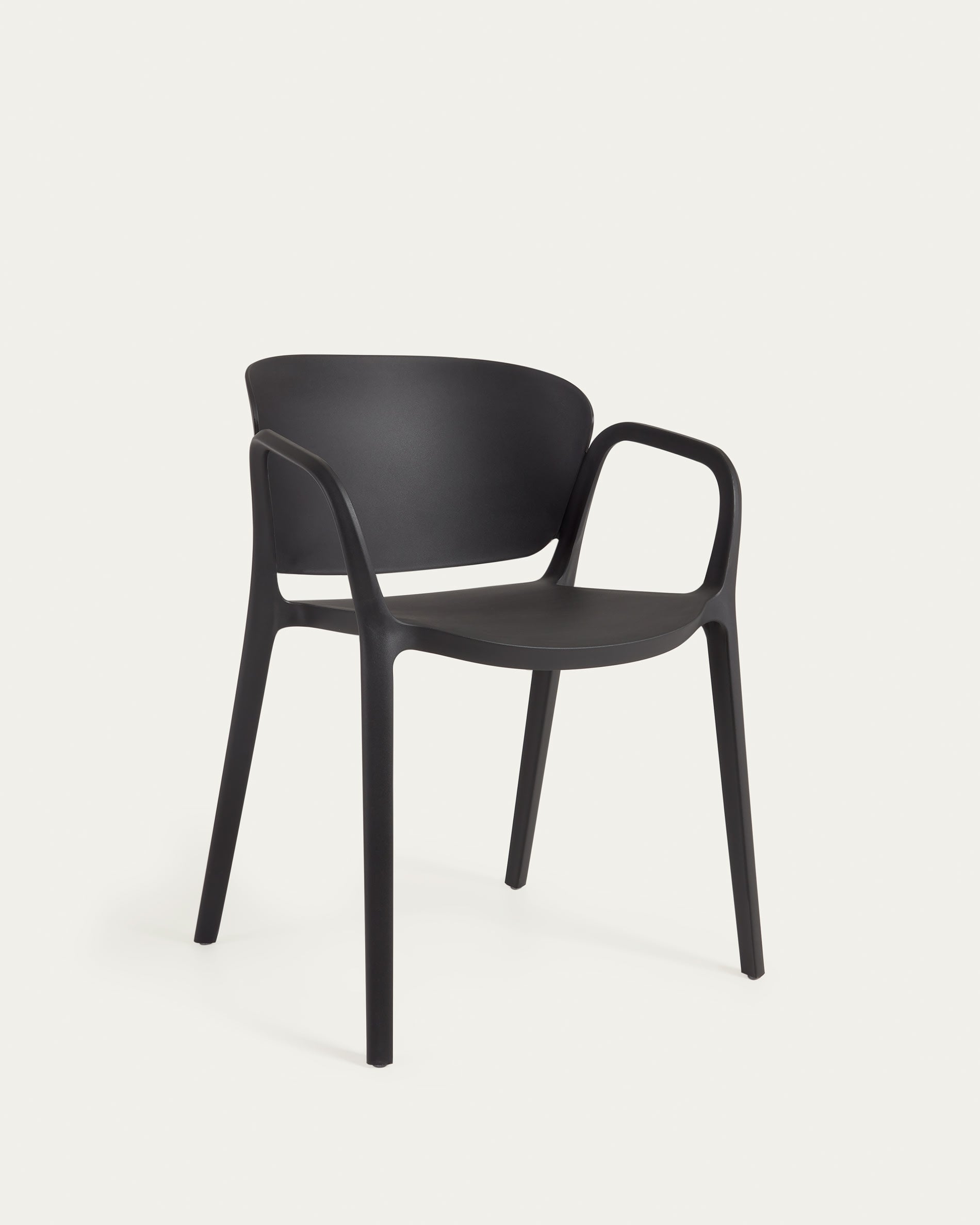 3D-Modell des Ania Stuhls: stapelbar, schwarz, UV-beständig, aus Polypropylen, modern, für Garten & Terrasse.
