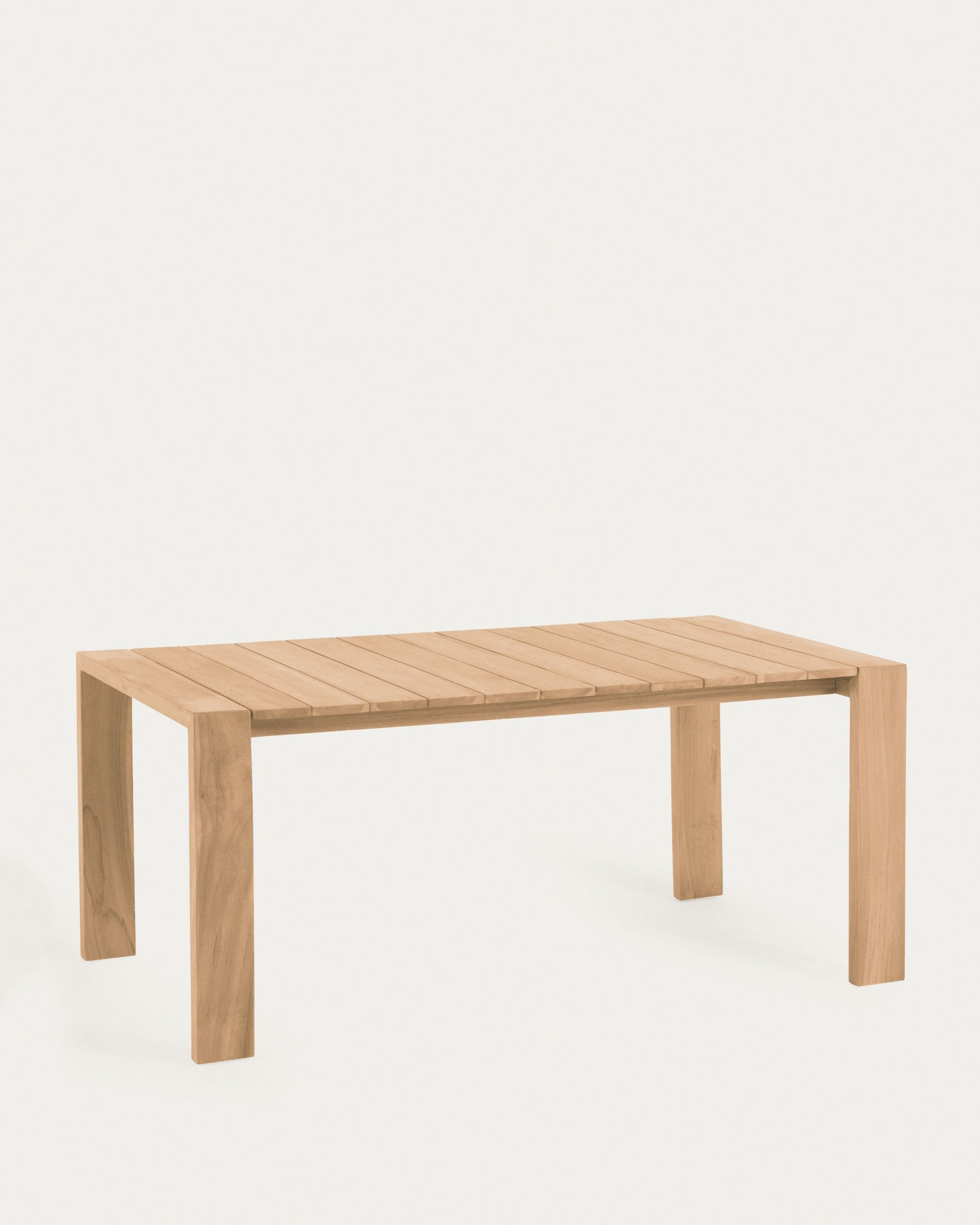 Eleganter Outdoortisch aus massivem Teakholz, 240 x 110 cm, von Kave Home. Perfekt für stilvolle Außenbereiche.