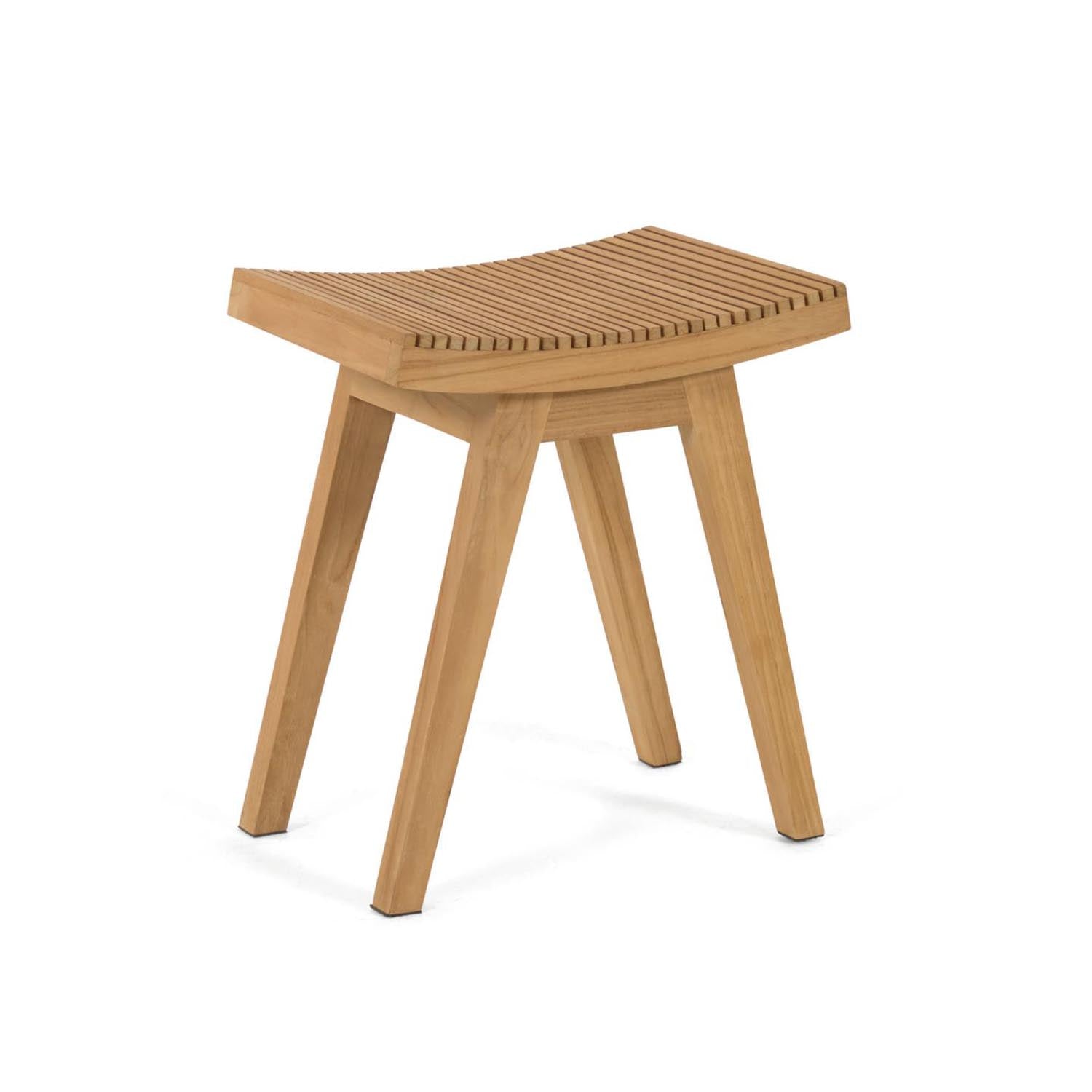 Elegante Fussstütze aus 100% Teakholz, ideal für Bad & Wellness. Langlebig, stilvoll, vielseitig. Luxus für dein Zuhause.
