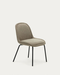 Aimin light-colored chairbraunChenille and steel legs with a matte black finish