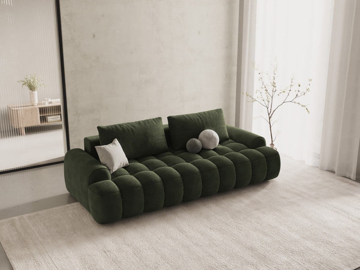 Linz Velour Sofa mit Schlaffunktion und Stauraumbox 4 Sitzer 100cm in Green-Vogue präsentiert im Onlineshop von KAQTU Design AG. Bettsofa ist von Cosmopolitan Design