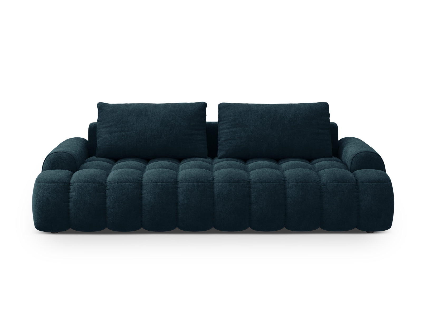 Linz Velour Sofa mit Schlaffunktion und Stauraumbox 4 Sitzer 100cm in Deep Petrol-Vogue präsentiert im Onlineshop von KAQTU Design AG. Bettsofa ist von Cosmopolitan Design