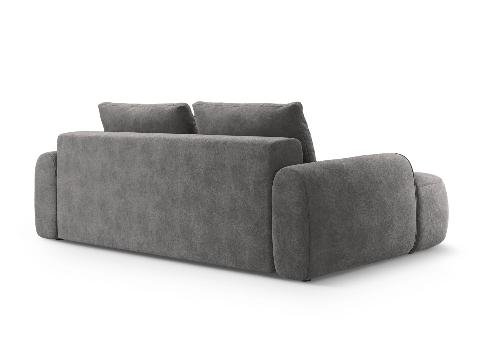 Modernes 4-Sitzer Sofa in grauem Velours, multifunktional mit Schlaffunktion und integriertem Stauraum, perfekt für jedes Zuhause.