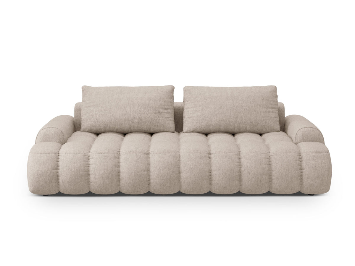 Linz Sofa mit Schlaffunktion und Stauraumbox 4 Sitzer 100cm in Sand-Sorella präsentiert im Onlineshop von KAQTU Design AG. Bettsofa ist von Cosmopolitan Design
