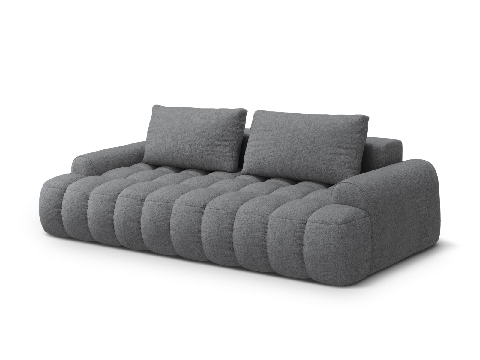 Elegantes 4-Sitzer Linz Sofa in Grau, multifunktional mit Schlaffunktion und praktischer Stauraumbox für zusätzlichen Komfort.