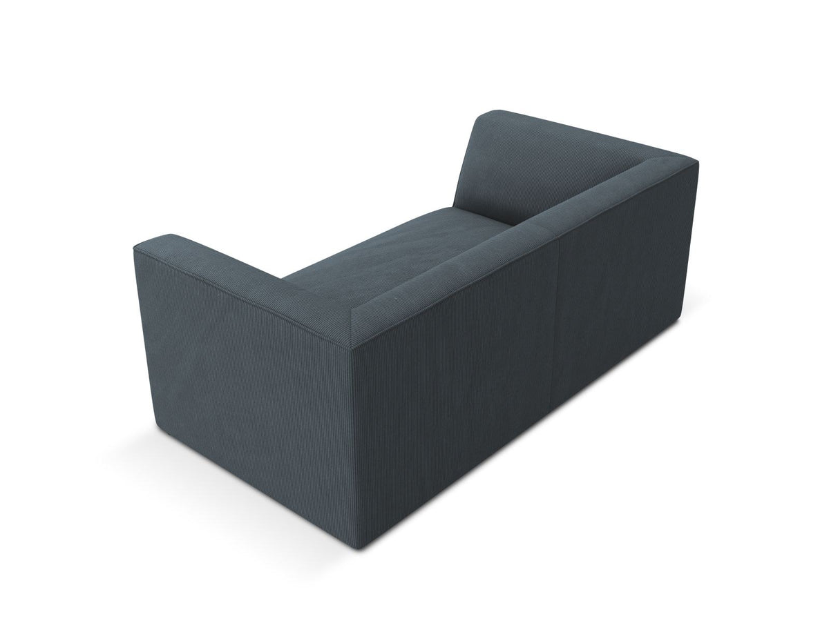 2-Sitzer Sofa Siena in Light Beige-Scala mit strukturiertem Cordstoff, Massivholzrahmen und schwarzen Kunststoffbeinen, urbanes Design.