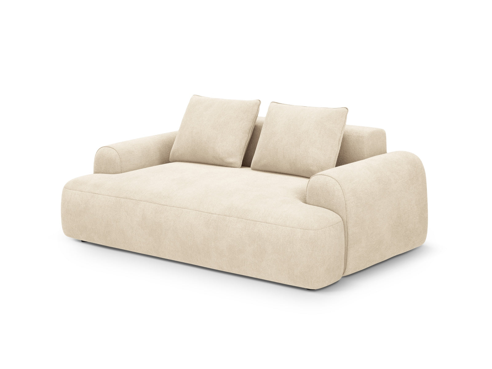 Elegantes 2-Sitzer Sofa Calma in sanftem Beige, ideal für stilvolle Wohnräume, erhältlich bei KAQTU Design AG.