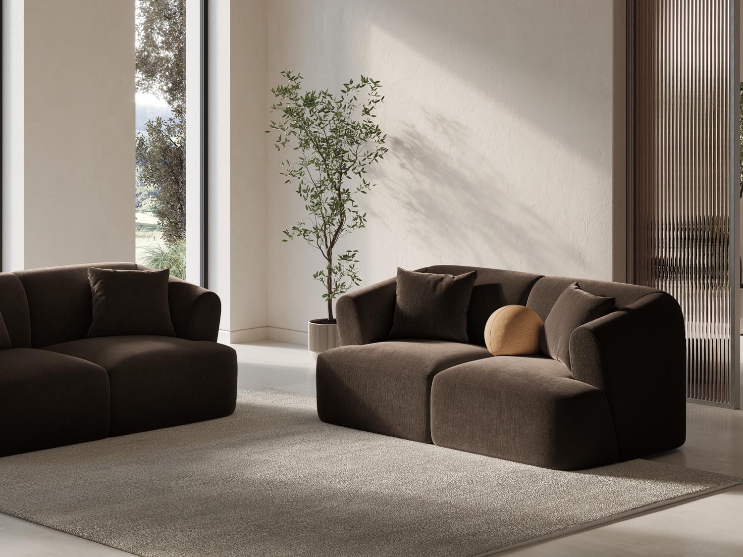 Entdecken Sie das stilvolle Campi Velour Modular Sofa 2 Sitzer von Cosmopolitan Design – perfekt für moderne Interiors, flexibel und bequem.