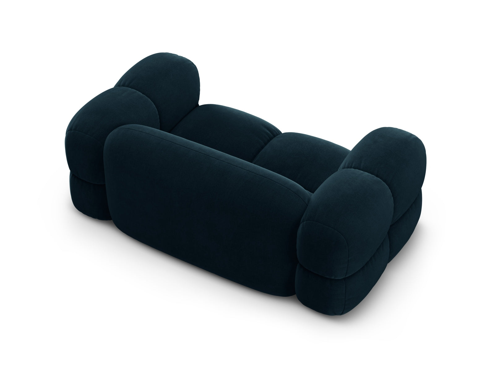 Stilvolles 2-Sitzer Sofa Loretto aus weichem Velours in edlem Petrol, perfekt für gemütliche Wohnräume und moderne Einrichtung.
