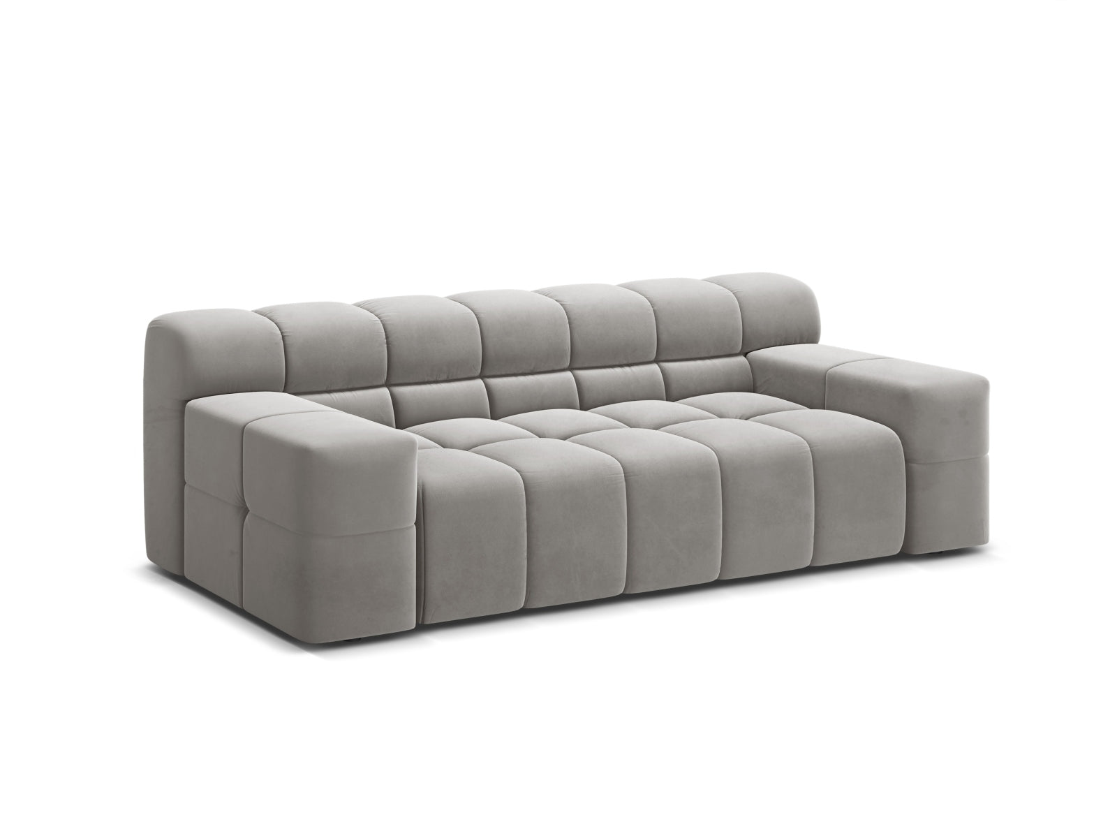 Elegantes 2-Sitzer Sofa Hawaii in edlem Silver-Magic Velvet, ideal für stilvolle Wohnräume, erhältlich bei KAQTU Design AG.