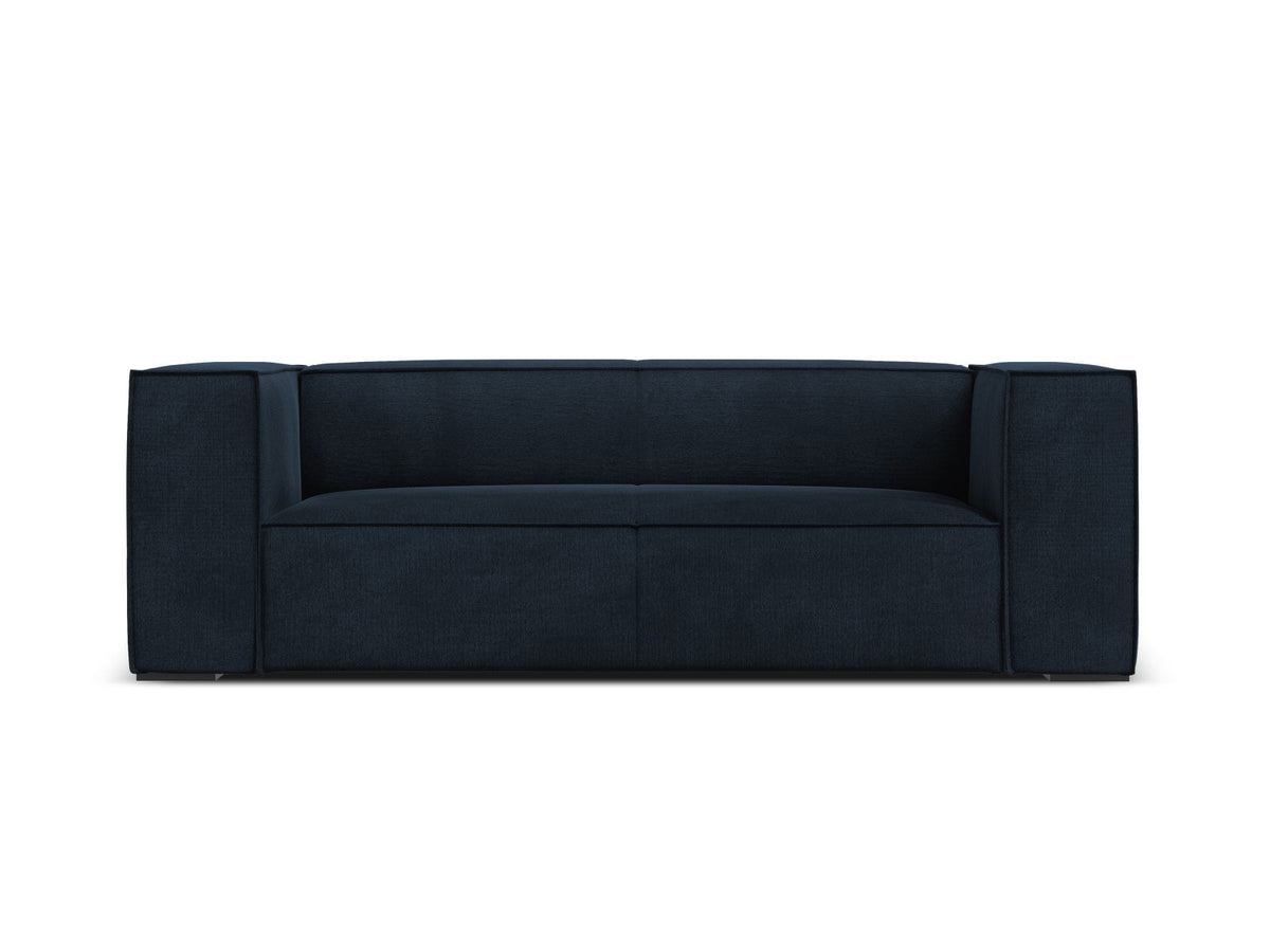 Zweisitzer-Sofa Turin von Cosmopolitan Design, Bezug in Light Beige-Rosario Chenille-Optik, Beine aus schwarzem Buchenholz, klare Linienführung.