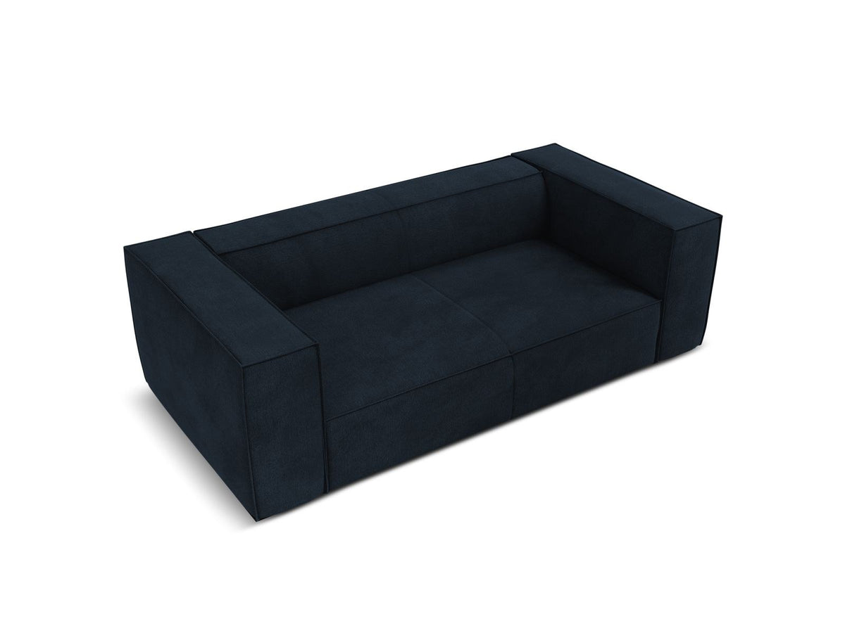 Zweisitzer-Sofa Turin von Cosmopolitan Design, Bezug in Light Beige-Rosario Chenille-Optik, Beine aus schwarzem Buchenholz, klare Linienführung.