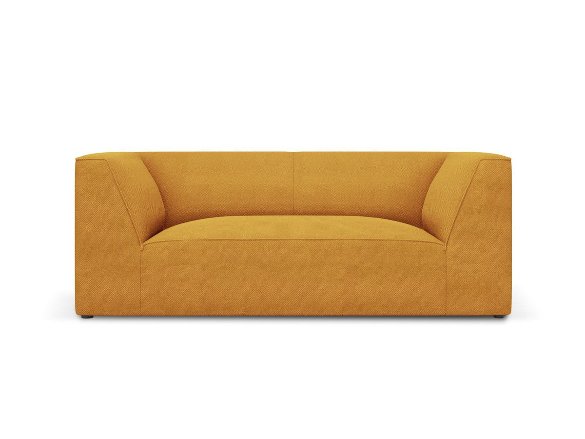 2-Sitzer Sofa Siena in Light Beige-Scala mit strukturiertem Cordstoff, Massivholzrahmen und schwarzen Kunststoffbeinen, urbanes Design.