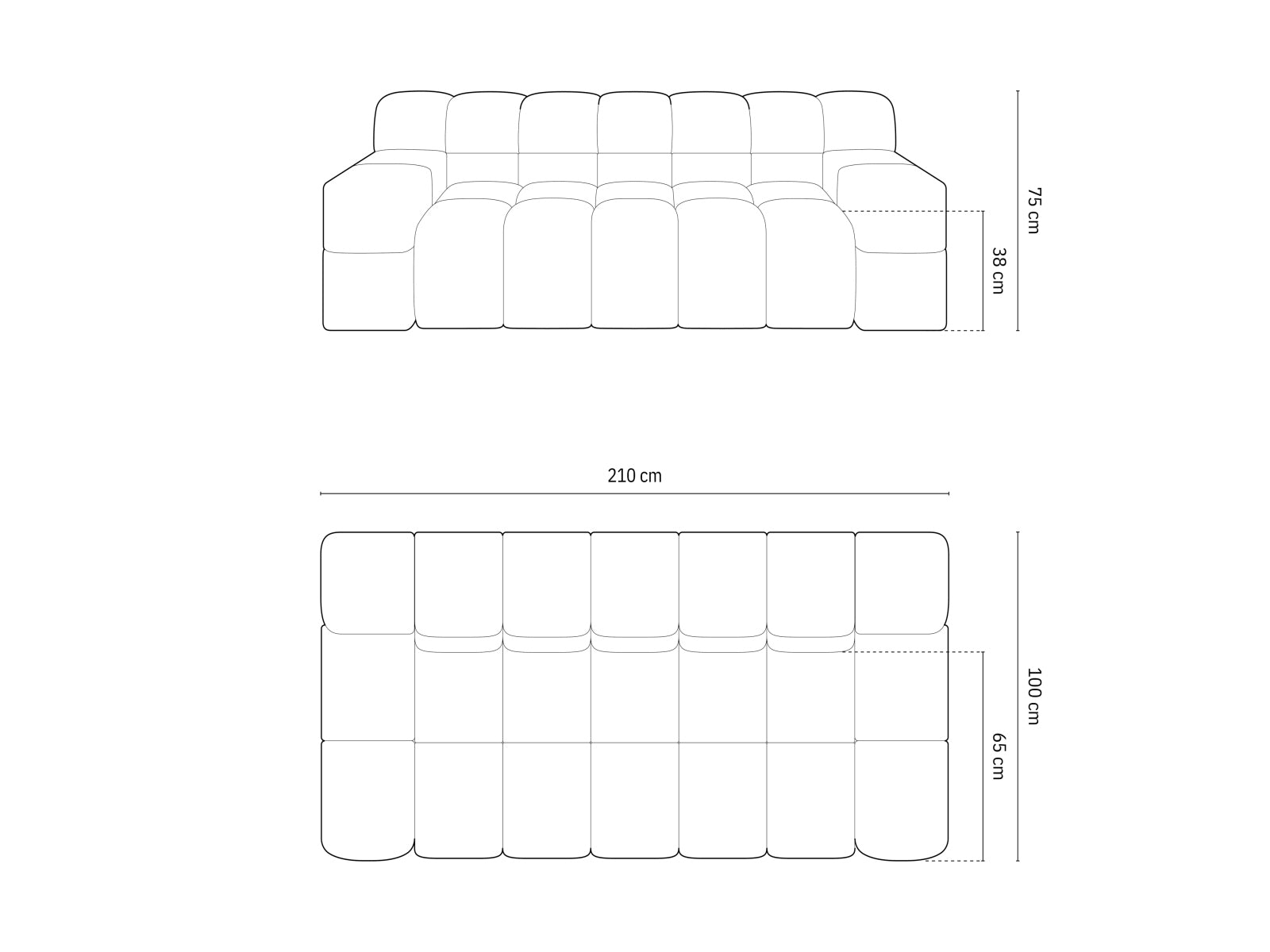 Elegantes 2-Sitzer Sofa Hawaii in zeitlosem Anthrazit, perfekt für stilvolle Wohnzimmer und gemütliche Entspannung.