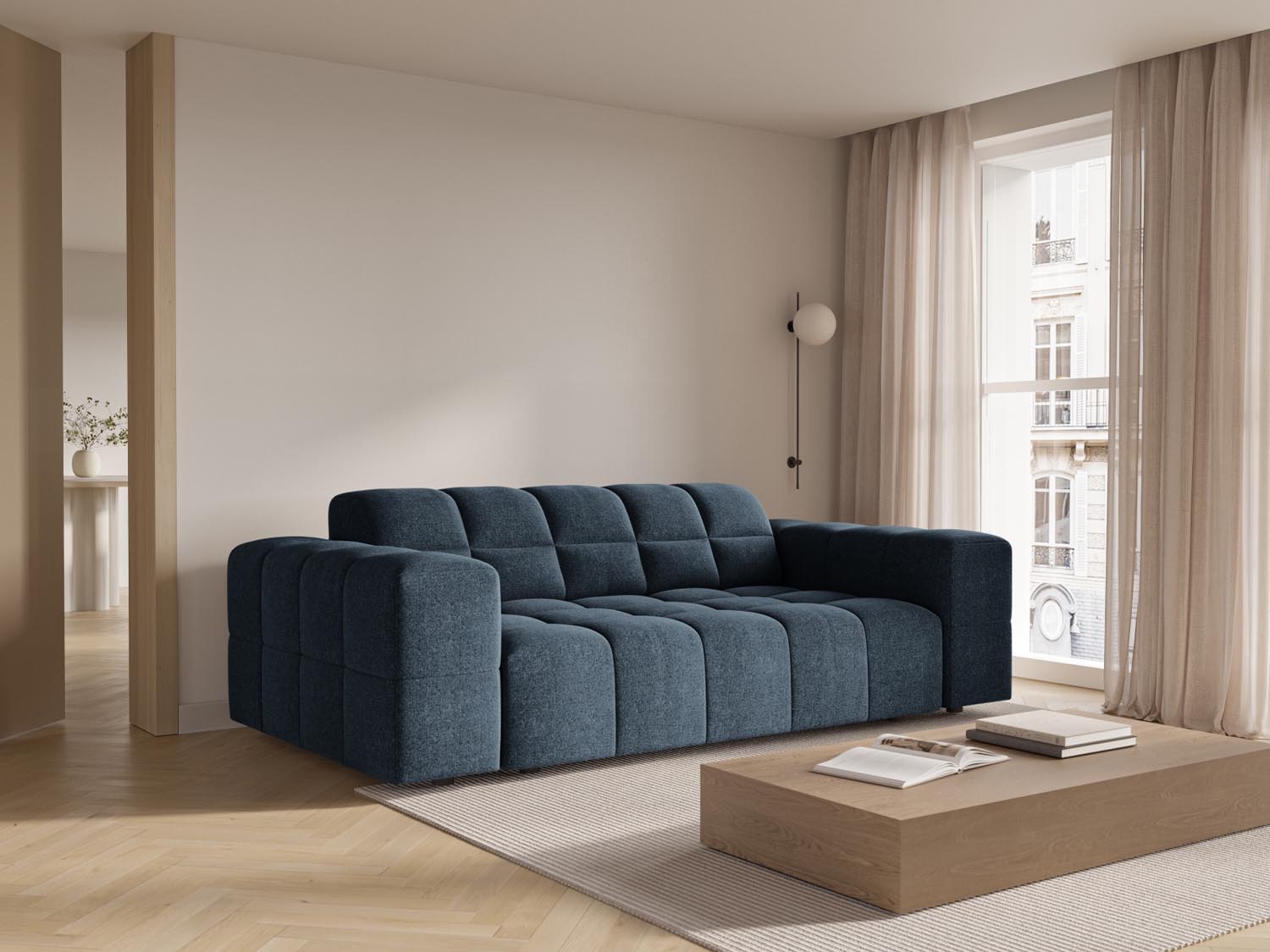 Chicago Sofa 2 Sitzer 102cm in Royal Blue präsentiert im Onlineshop von KAQTU Design AG. 2er Sofa ist von Cosmopolitan Design