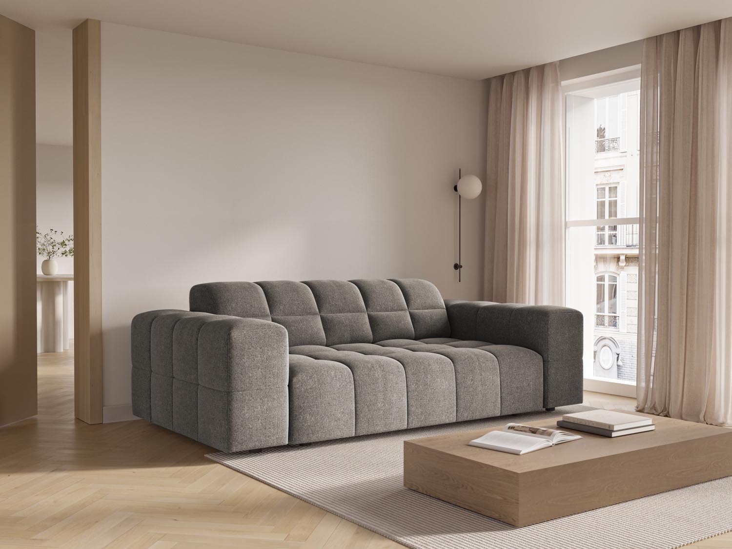 Chicago Sofa 2 Sitzer 102cm in Grey präsentiert im Onlineshop von KAQTU Design AG. 2er Sofa ist von Cosmopolitan Design