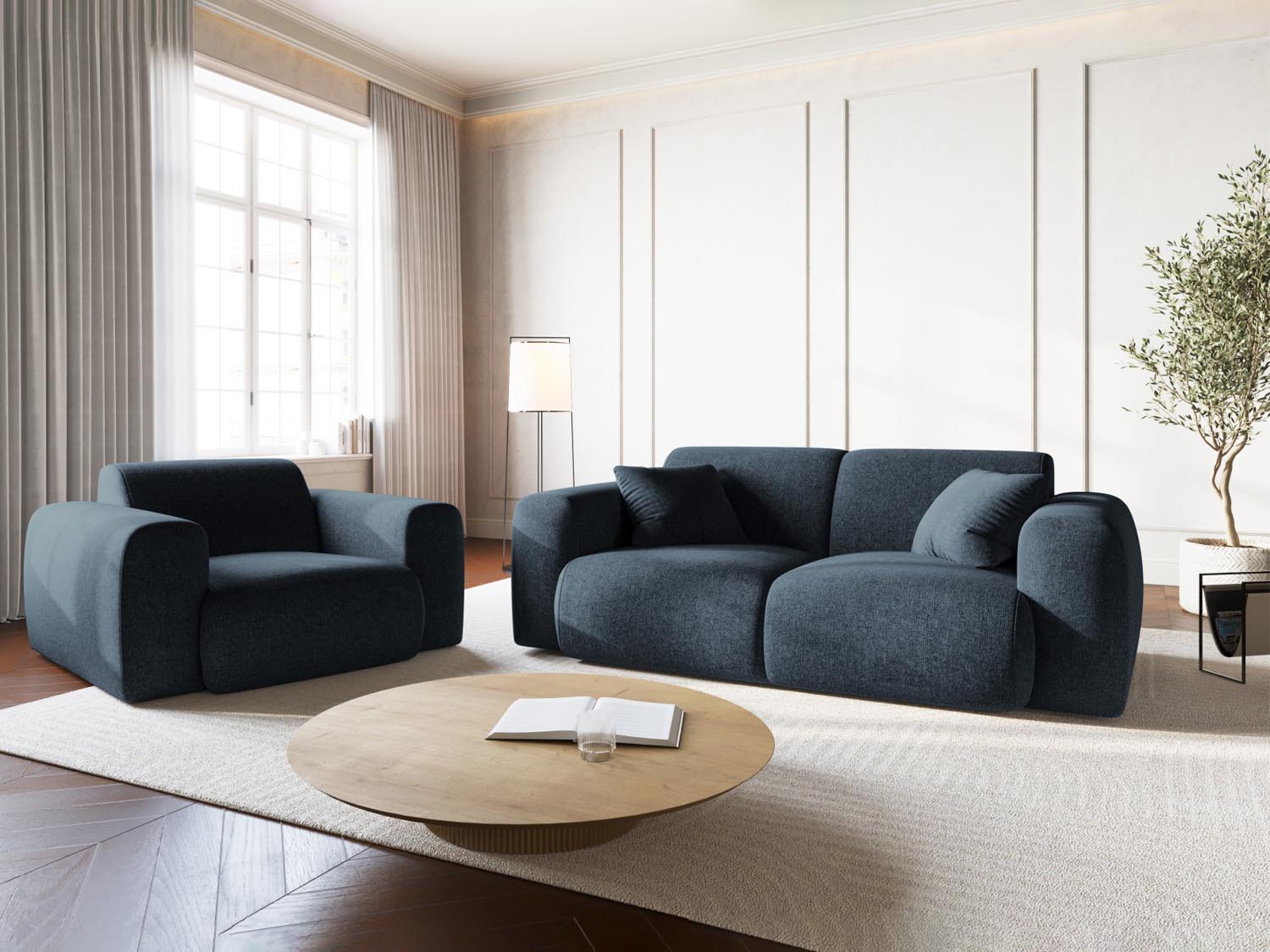 Nolio Sofa 2 Sitzer 95cm in Royal Blue präsentiert im Onlineshop von KAQTU Design AG. 2er Sofa ist von Cosmopolitan Design