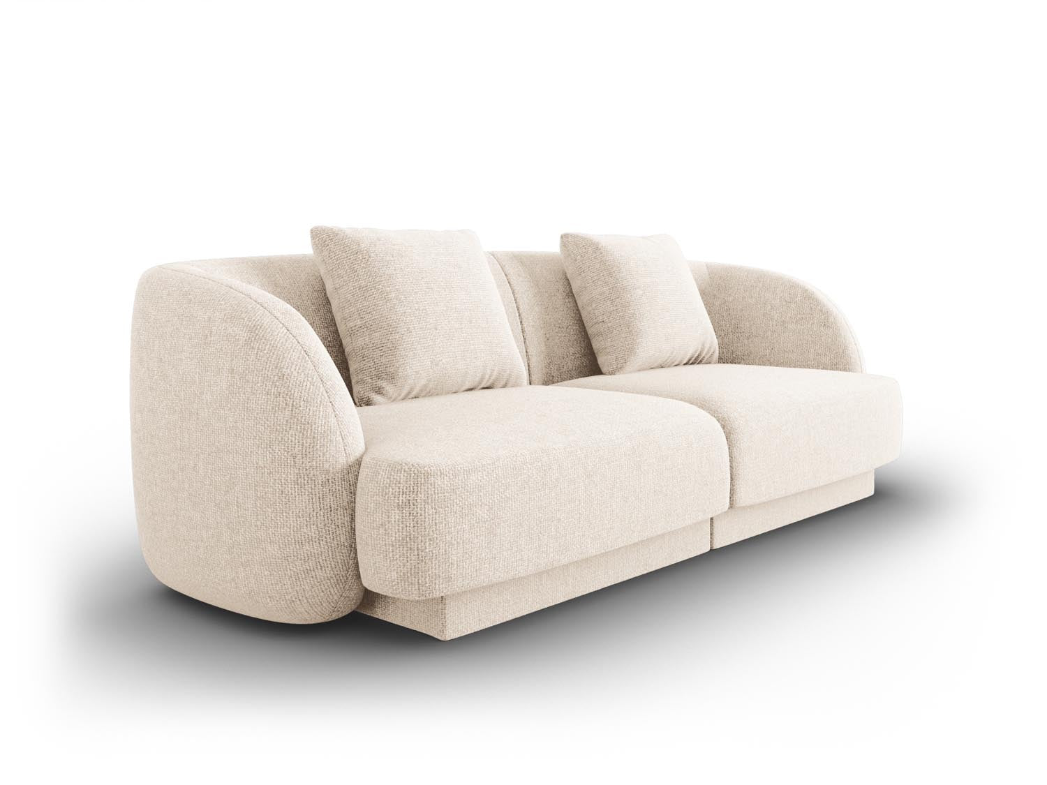 Elegantes Tulum 2-Sitzer Sofa in hellem Beige, ideal für stilvolle Wohnräume, präsentiert von Cosmopolitan Design.