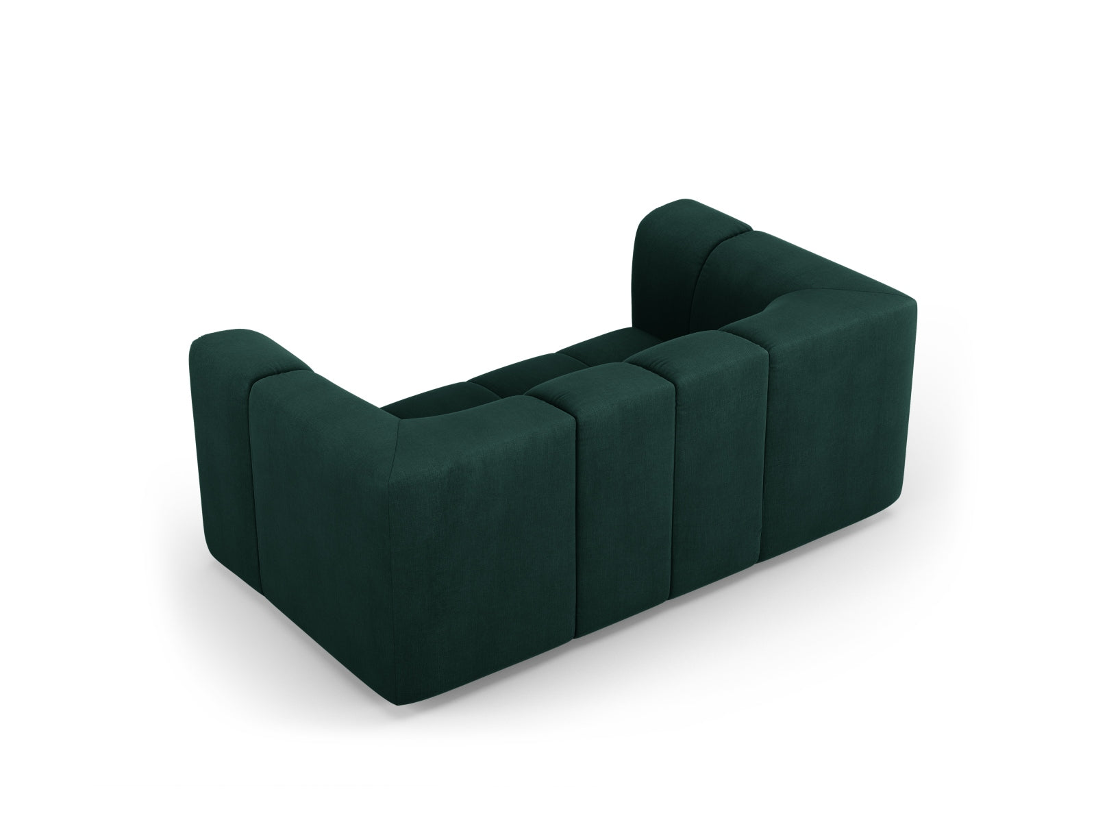 Modernes 2-Sitzer Sofa Moritz in tiefem Flaschengrün, perfekt für gemütliche und stilvolle Wohnambiente, erhältlich bei KAQTU.