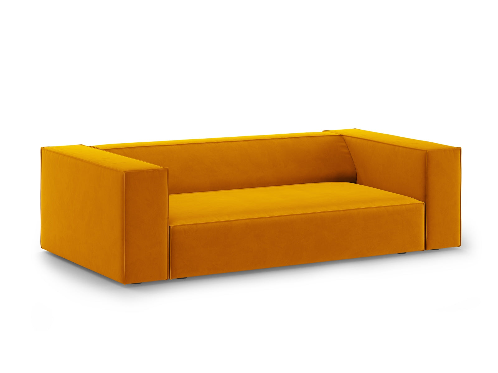 Arendal Velour Sofa 2 Sitzer in Yellow präsentiert im Onlineshop von KAQTU Design AG. 2er Sofa ist von Cosmopolitan Design