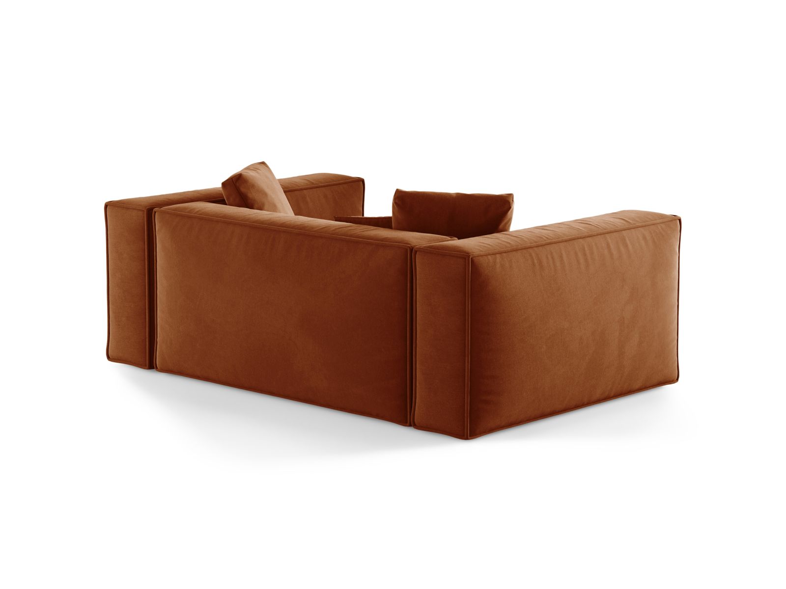 Elegantes 2-Sitzer Sofa Aveiro in warmem Terracotta, ideal für stilvolle Wohnräume und entspannte Stunden.
