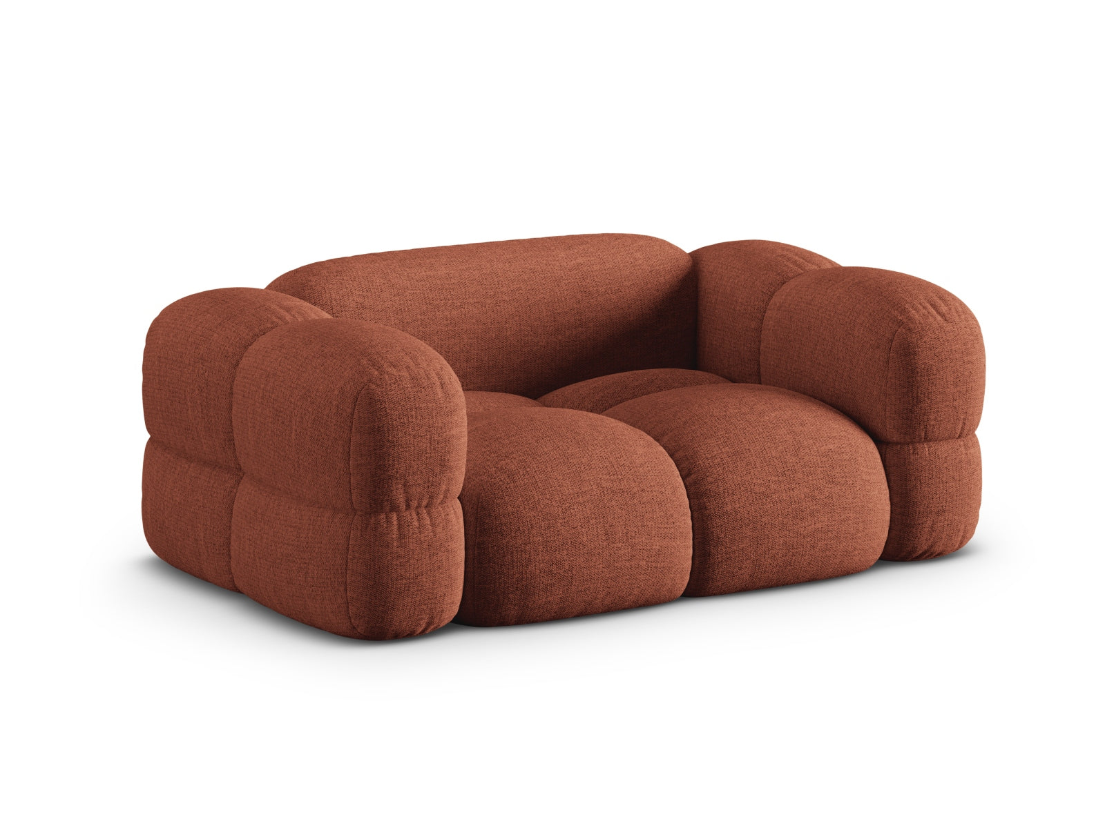 Modernes 2-Sitzer Sofa Loretto in Coral-Sorella, perfekt für gemütliche und stilvolle Wohnambiente, von Cosmopolitan Design.