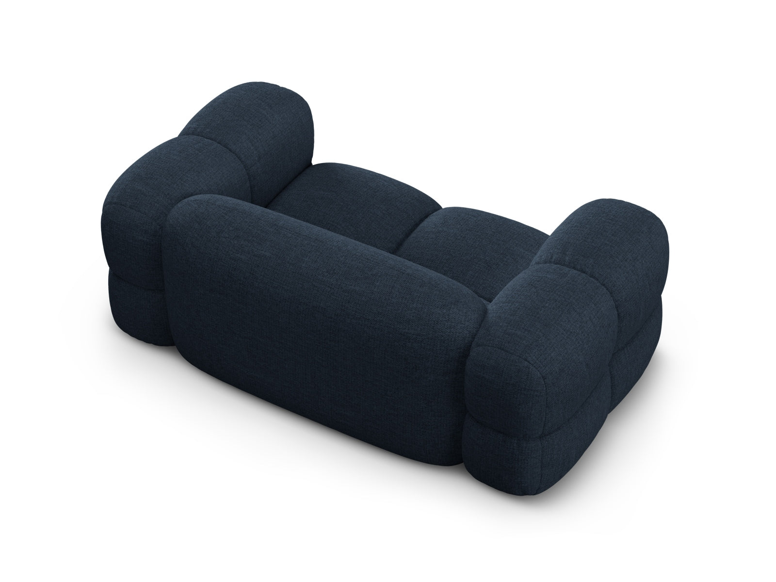 Modernes 2-Sitzer Sofa Loretto in ansprechendem Blau, perfekt für gemütliche Wohnzimmer, entworfen von Cosmopolitan Design.