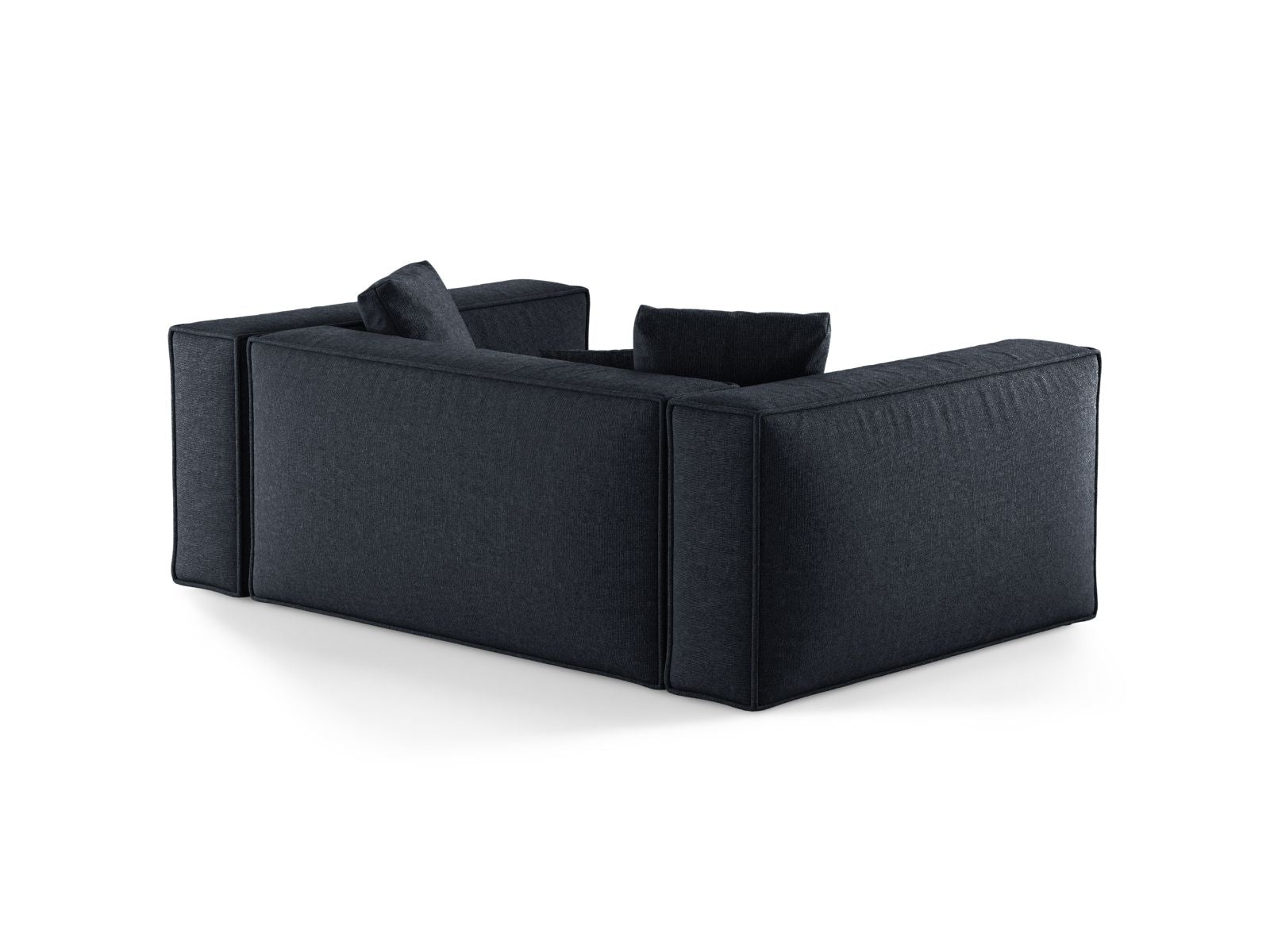 Elegantes 2-Sitzer Sofa Aveiro in tiefem Navy Blue, ideal für stilvolle Wohnräume und entspannte Stunden, erhältlich bei KAQTU Design AG.