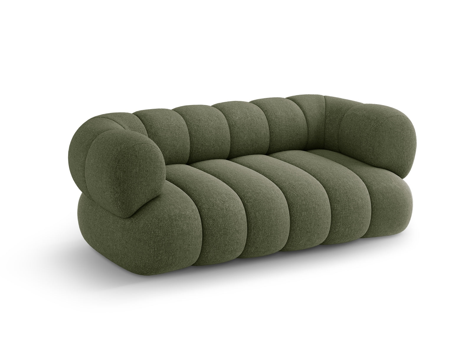 Modernes Koge 2-Sitzer Sofa in Green-Eden, perfekt für gemütliche und stilvolle Wohnambiente, entworfen von Cosmopolitan Design.