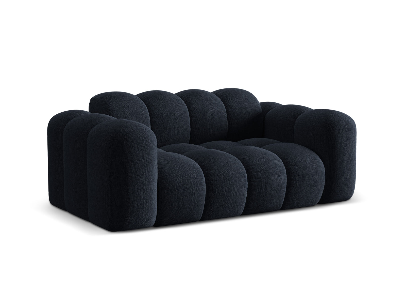 Elegantes 2-Sitzer Sofa Treno in Navy Blue-Eden, stilvoll und modern, ideal für jedes Wohnzimmer, erhältlich bei KAQTU Design AG.