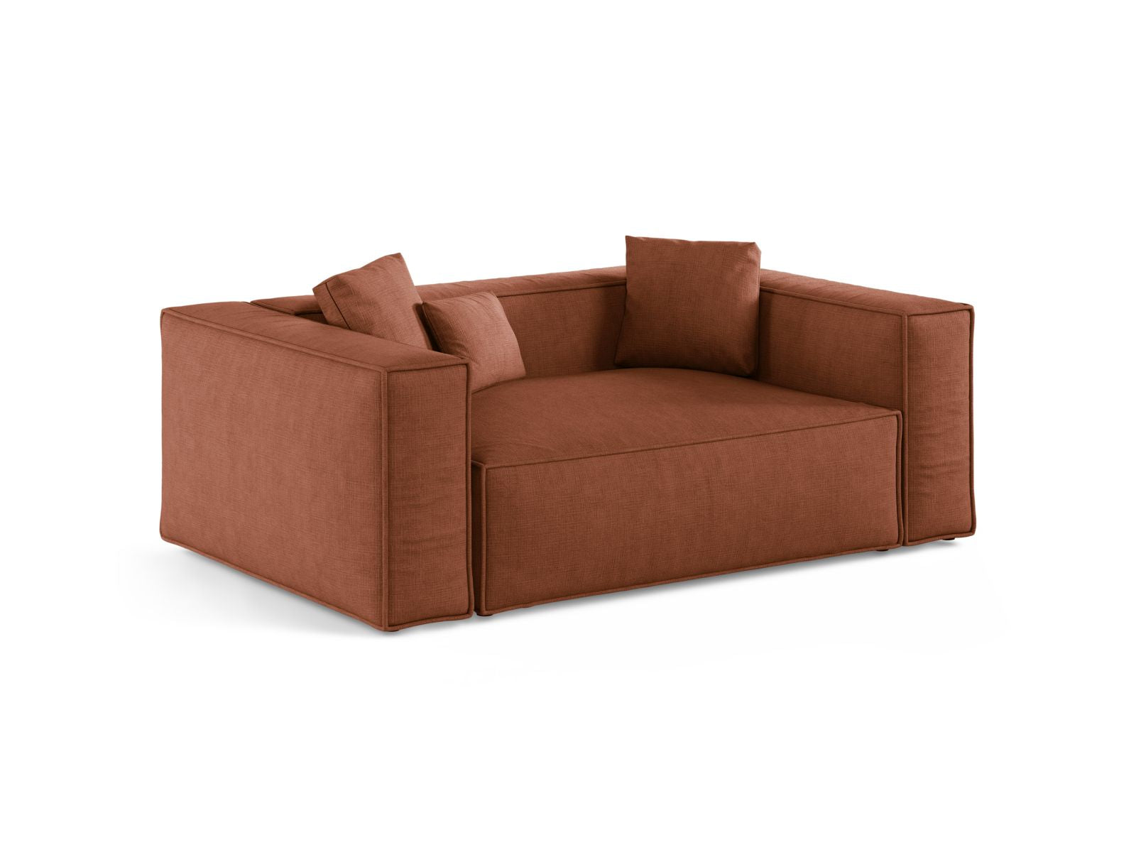 Elegantes 2-Sitzer Sofa Aveiro in warmem Brick-Liberty, ideal für stilvolle Wohnräume, erhältlich bei KAQTU Design AG.