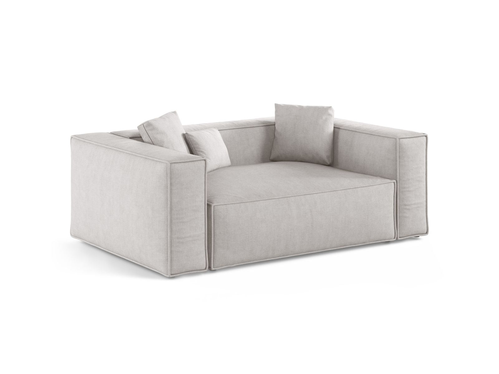 Elegantes 2-Sitzer Sofa Aveiro in hellem Grau, ideal für moderne Wohnräume, erhältlich bei KAQTU Design AG.