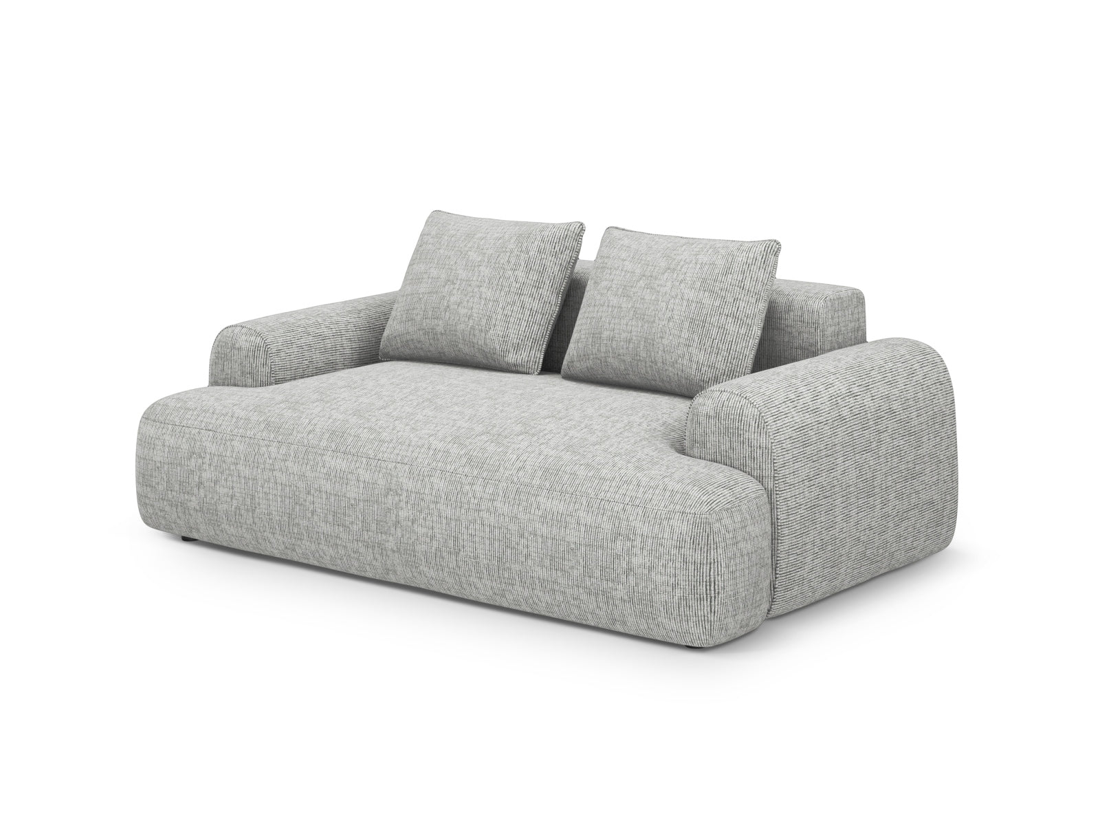 Elegantes 2-Sitzer Sofa Calma in warmem Grau, ideal für stilvolle Wohnräume, erhältlich bei KAQTU Design AG.