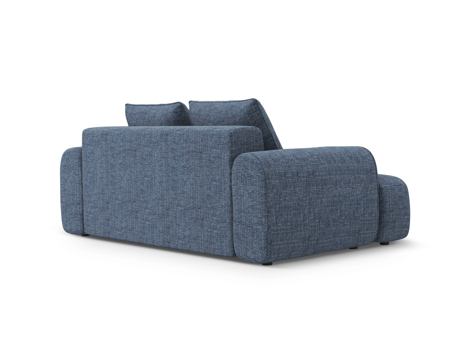 Elegantes 2-Sitzer Sofa Calma in stilvollem Blau-Melange, ideal für moderne Wohnräume und entspannte Stunden.