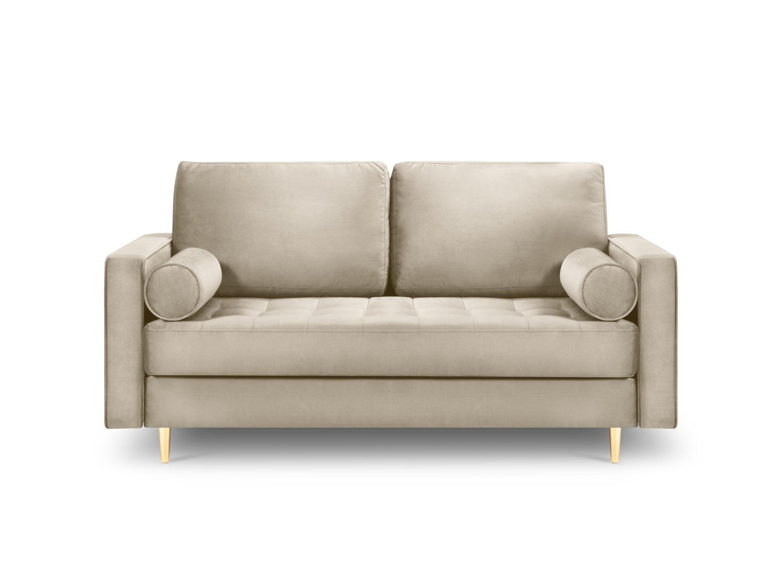 Elegantes 2-Sitzer Sofa Aspen in stilvollem Dunkelbeige, ideal für moderne Wohnräume, erhältlich bei KAQTU Design AG.
