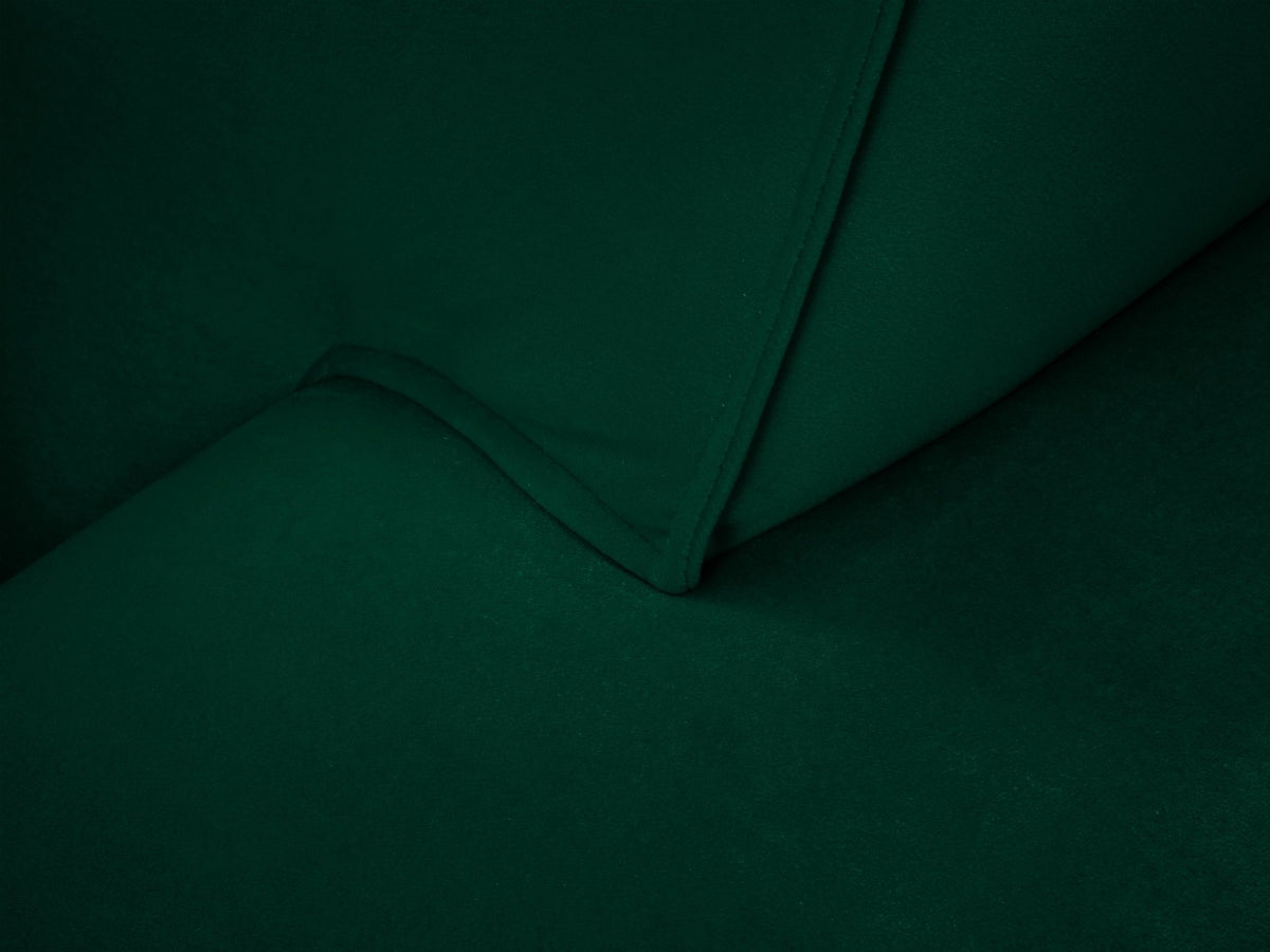 Zweisitzer-Sofa Siena in Beige-Salvador-Samt mit schwarzen Kunststoffbeinen, gepolsterter Sitzfläche und niedriger Rückenlehne, Frontansicht.