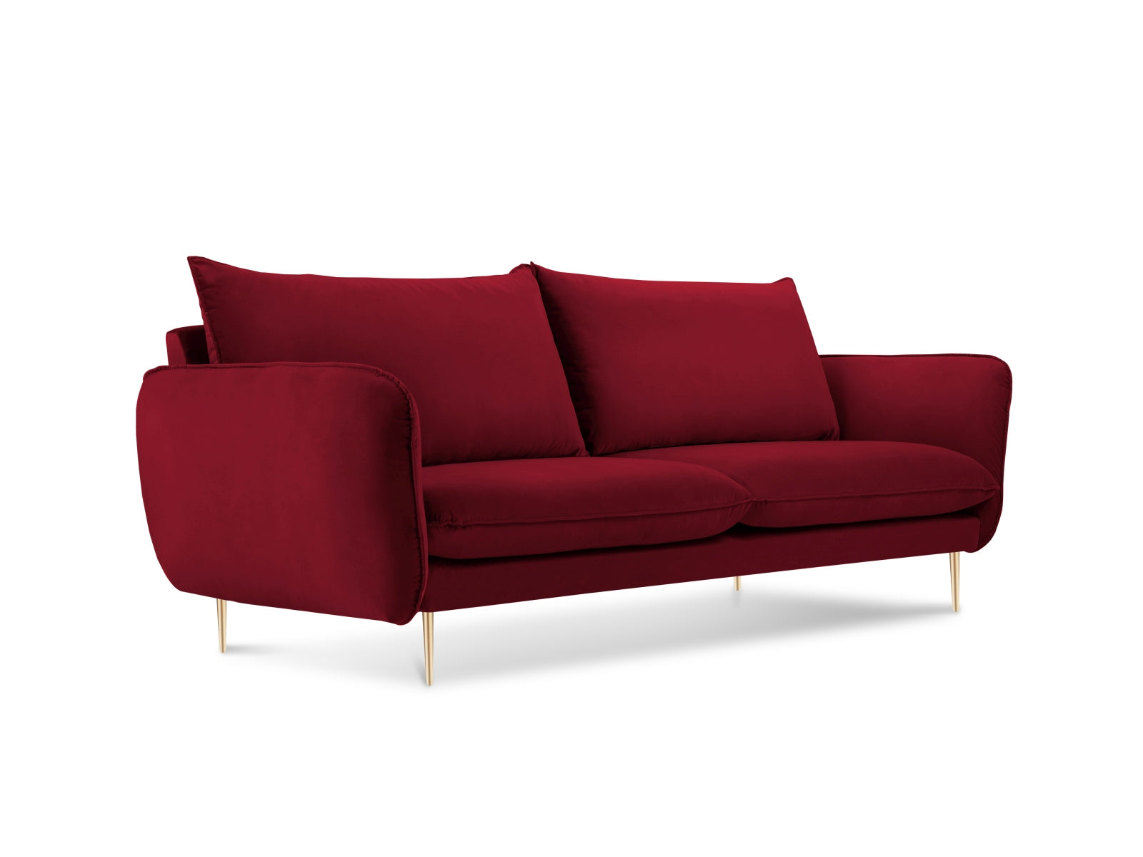 Vienna Velour Sofa 2 Sitzer 92cm in Red/Gold präsentiert im Onlineshop von KAQTU Design AG. 2er Sofa ist von Cosmopolitan Design